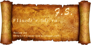 Fliszár Sára névjegykártya