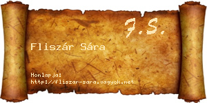 Fliszár Sára névjegykártya