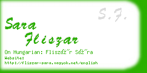 sara fliszar business card